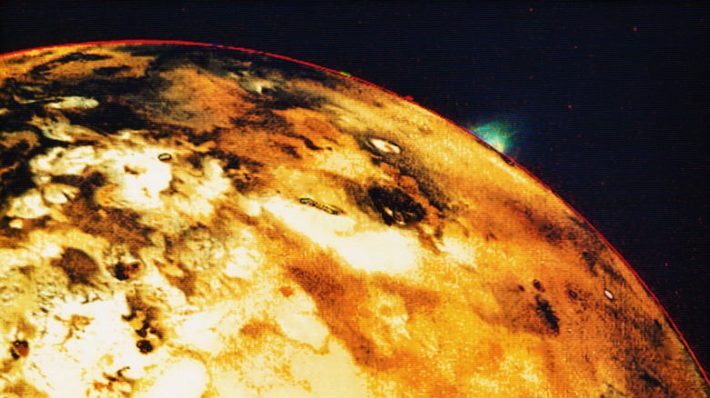 A volcanic event causes an explosion on Jupiter's satellite Io