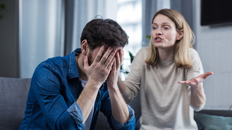 A man and a woman are having an argument