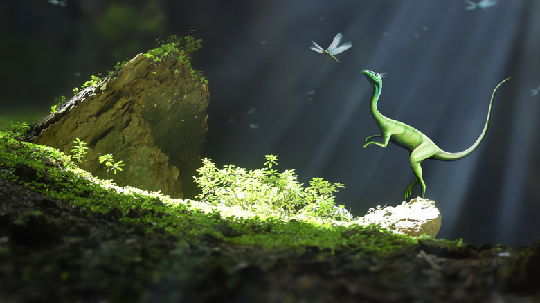 Compsognathus chasing a dragonfly