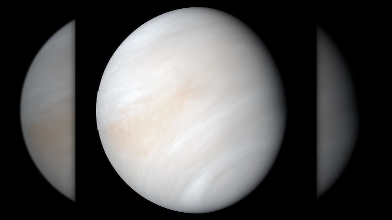 Enhanced image of Venus against black sky