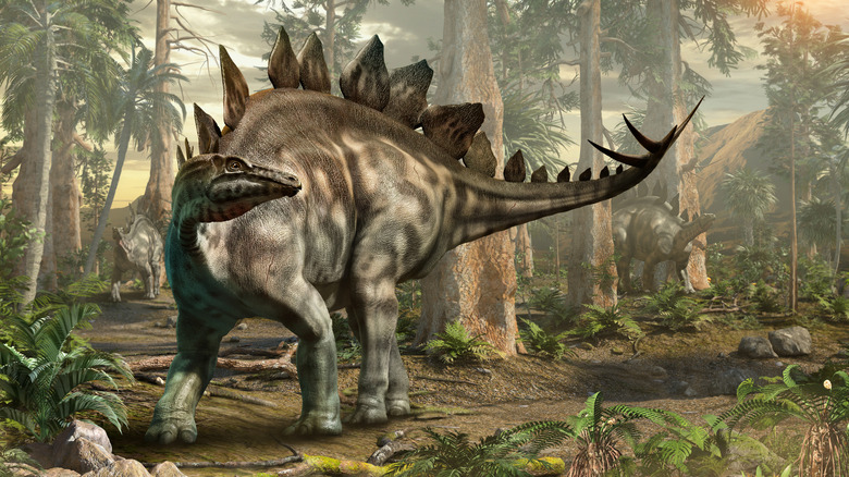 3D illustration of stegosaurus