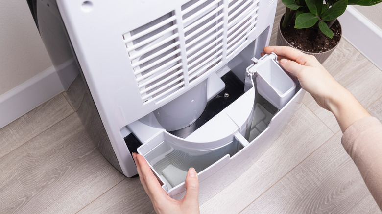 Emptying a full dehumidifier