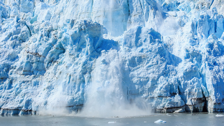Ice calving at Margerie Glacier in Glacier Bay National Park, Alaska