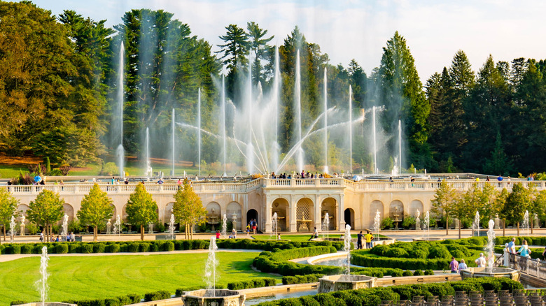 Guests at Longwood Gardens watch magnificent fountain show
