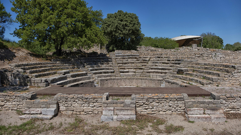 Close up of an Odeon in the ancient city of Troy