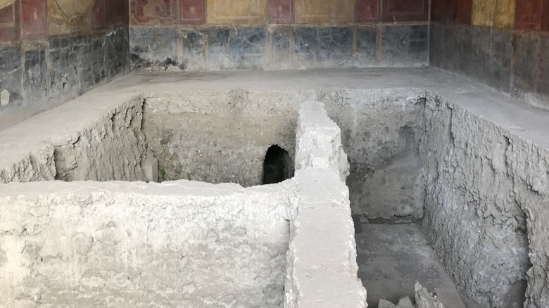 Part of a Roman aqueduct at Pompeii archeological site