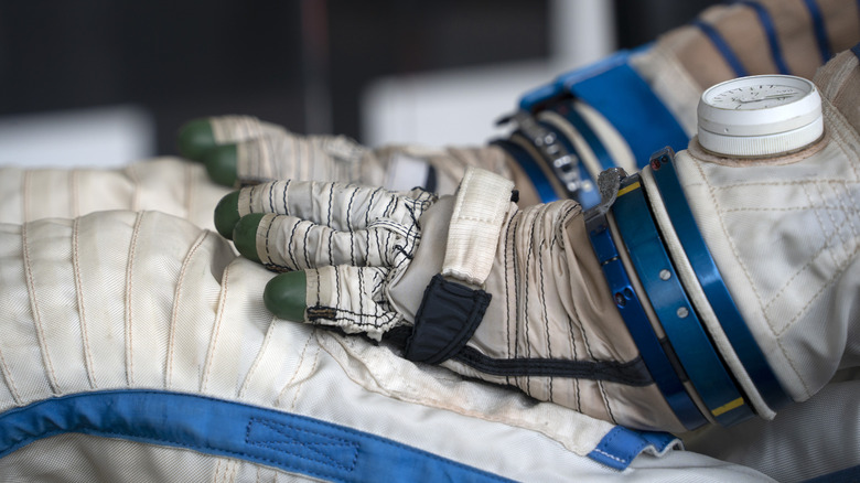 Close up of astronaut's space glove