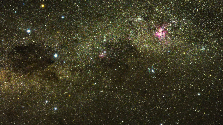 Southern cross constellation with nebula and coalsack nebula