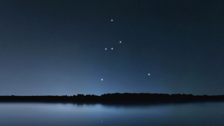 Hydrus constellation over lake