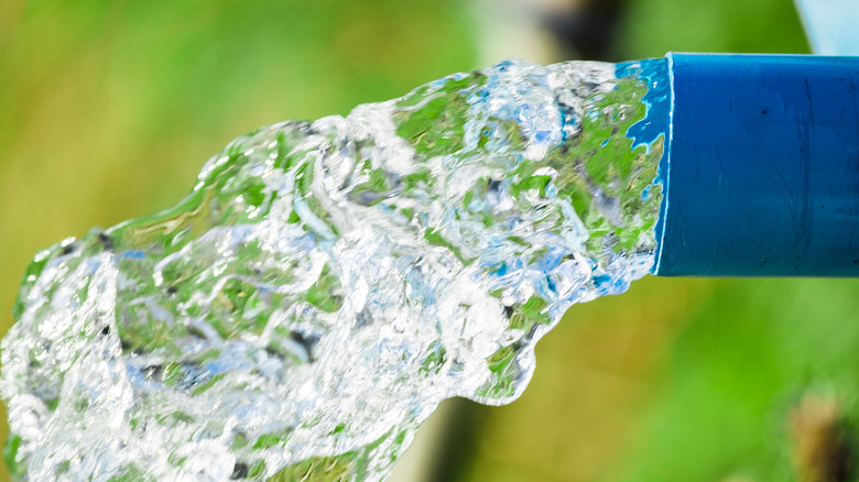 Blue pump pipe water flow equipment agriculture
