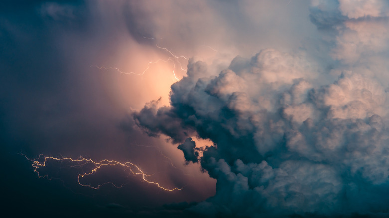 Cumulonimbus cloud formation with lightning