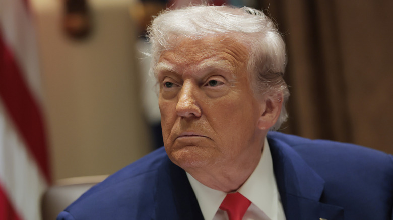 President Donald Trump speaks during a Cabinet meeting at the White House on April 10, 2025 in Washington, DC.