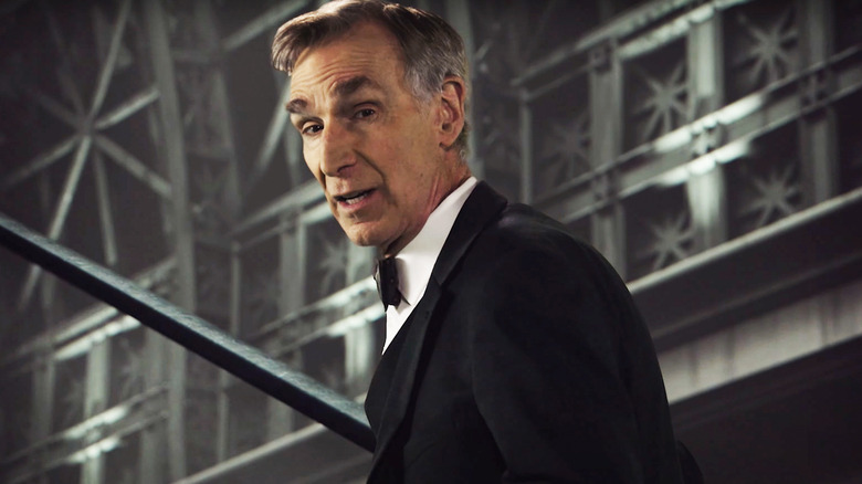 BIll Nye looks into camera wearing a tuxedo in The End is Nye