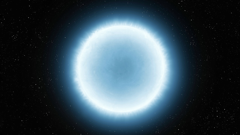white dwarf star on black space background