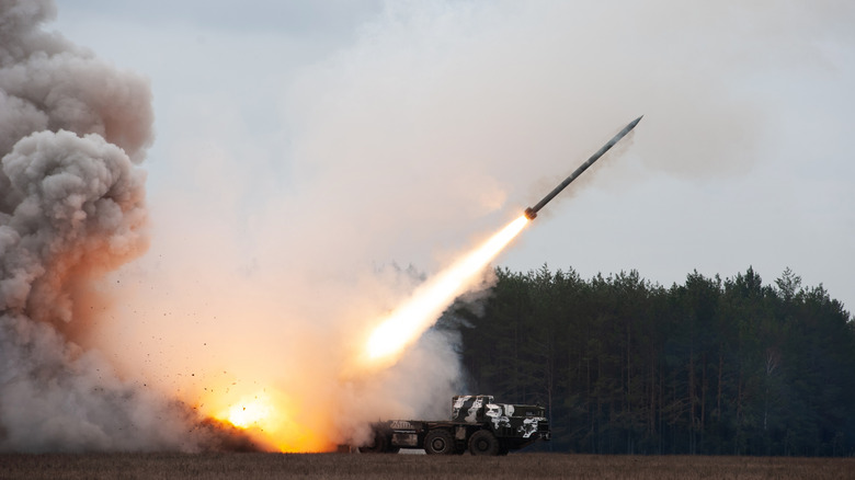 Military missile launched during training exercise