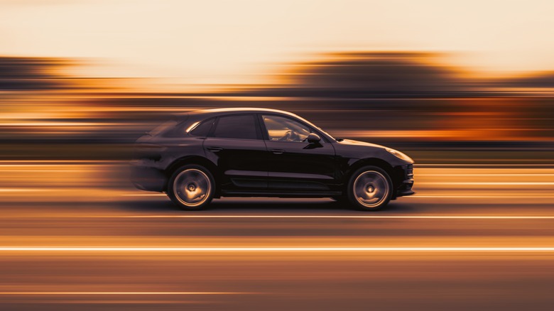 Abstract photo of a car driving fast