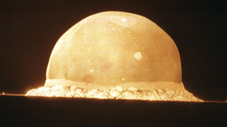 The detonation of the Trinity nuclear bomb was much larger than expected