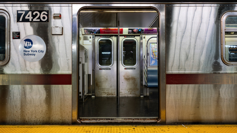open doors on NYC subway train