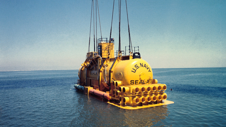 SEALAB III being lowered into the ocean