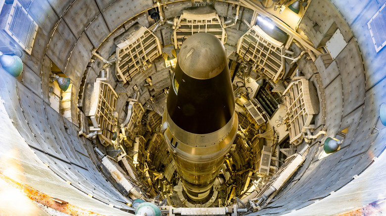 Ballistic missile sitting in a missile silo
