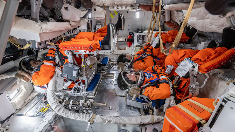 The Artemis II crew, NASA astronauts Reid Wiseman, Victor Glover, and Christina Koch, and Canadian Space Agency astronaut Jeremy Hansen, completing Post Insertion and Deorbit Preparation training.