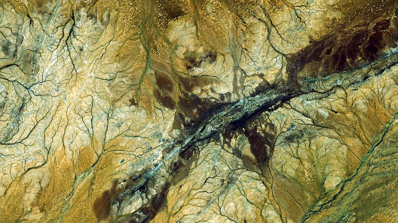 Photo of rock formations from high above