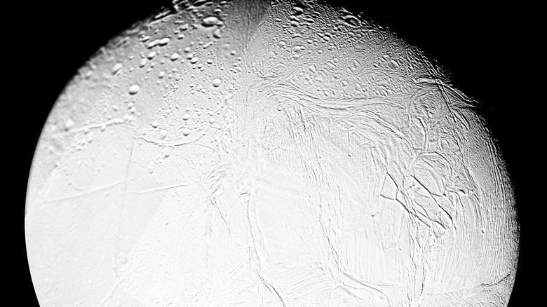 Surface of Enceladus seen from Cassini spacecraft