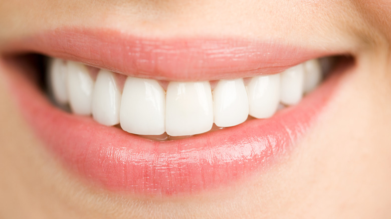 close up picture of a smile