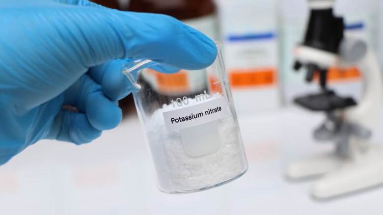 Potassium Nitrate in beaker