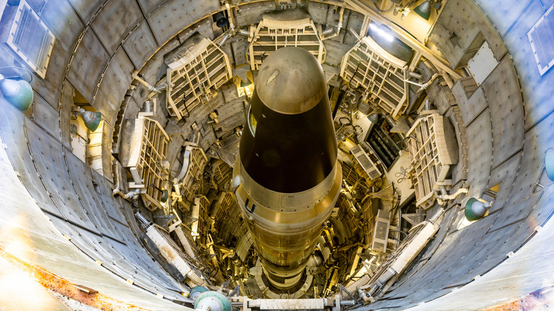 Ballistic missile sitting in a missile silo