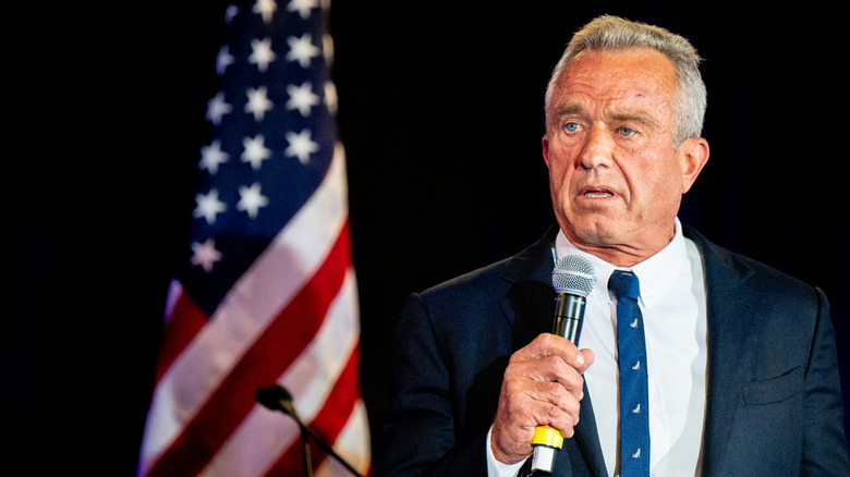 Robert F. Kennedy Jr. speaking into a microphone