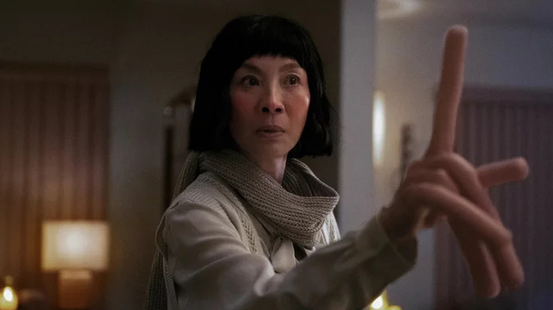 Michelle Yeoh's Evelyn Wang with sausage fingers in Everything Everywhere All at Once