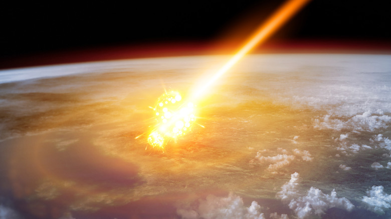 Asteroid crashing into Earth
