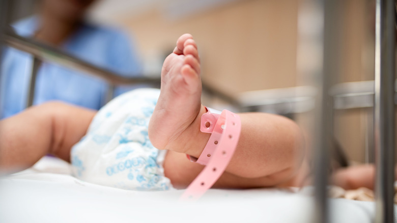 Baby in a hospital nursery