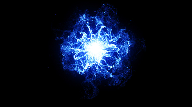 Blue ball lightning on a black background