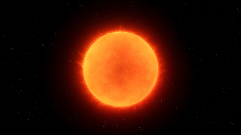 Red giant star in space