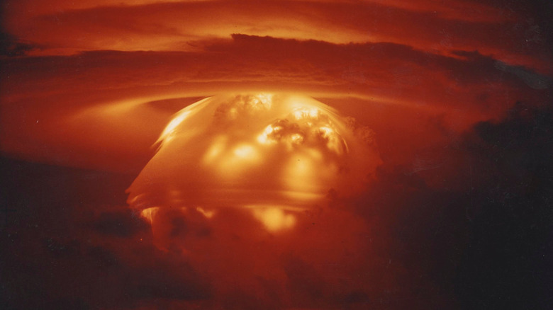 A thermal photograph of the Castle Bravo explosion.