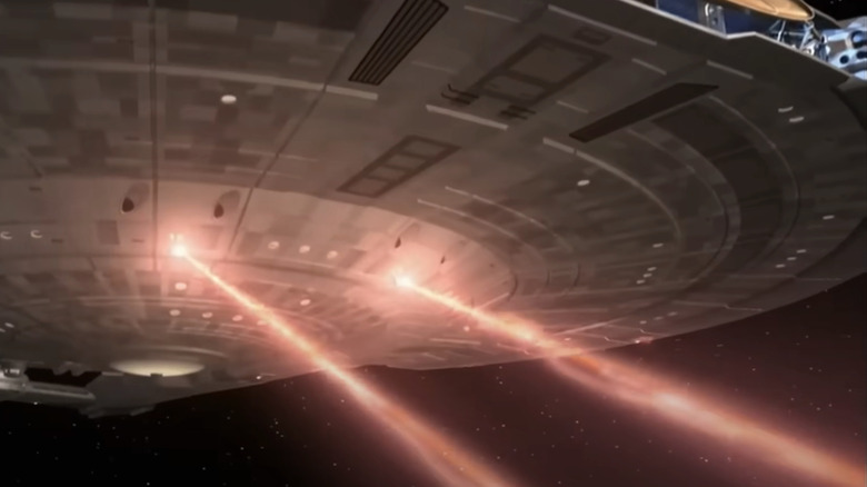 Star Trek ship firing its phasers