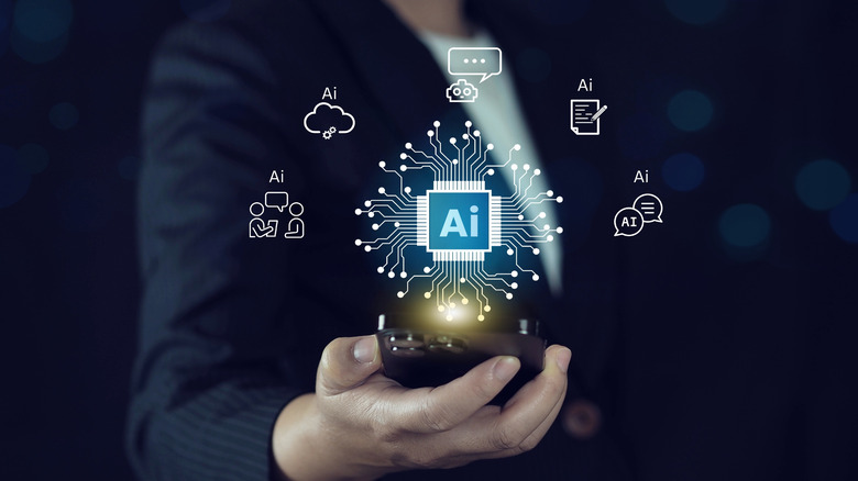 AI concept art with handheld phone