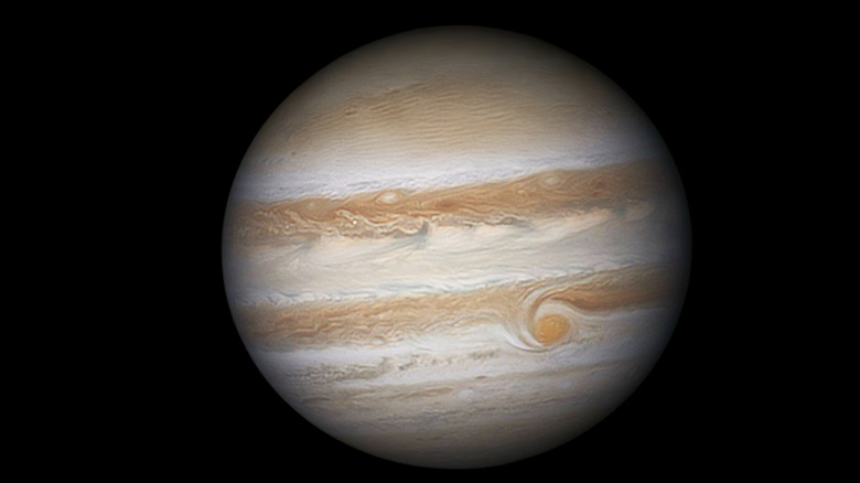 Close up of Jupiter, with its Great Red Spot