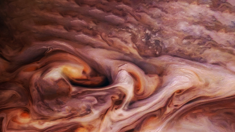 Close up of the surface of Juipter