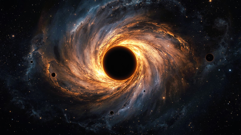 Black Hole with matter swirling around it