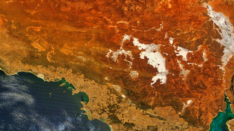 The Acraman impact structure is seen from above