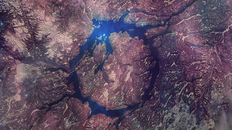 The Manicouagan reservoir pictured from above
