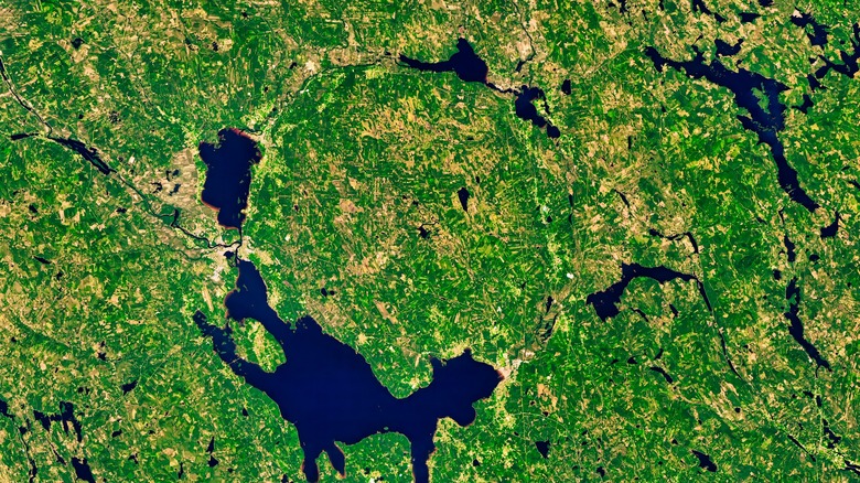 The Siljan Ring formation is pictured from above