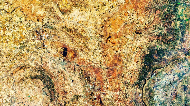 The Vredefort impact structure is seen from above