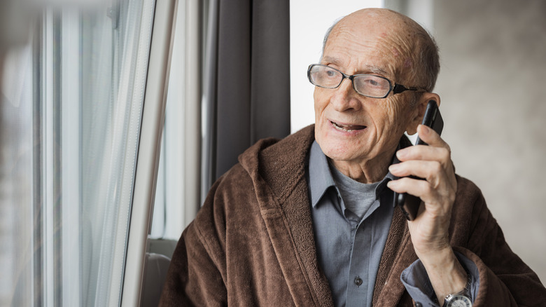 Senior man talking on the phone