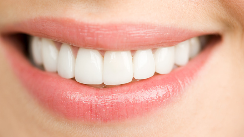 close up picture of a smile