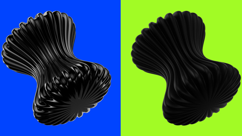 objects coated in glossy and matte Vantablack