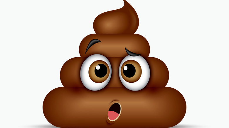 Poop character with a confused face